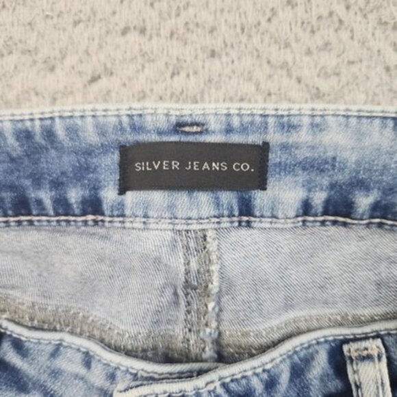 Silver Jeans Co Elyse Capri Jeans Womens 31 Light Wash Distressed Denim Stretch - Picture 6 of 9